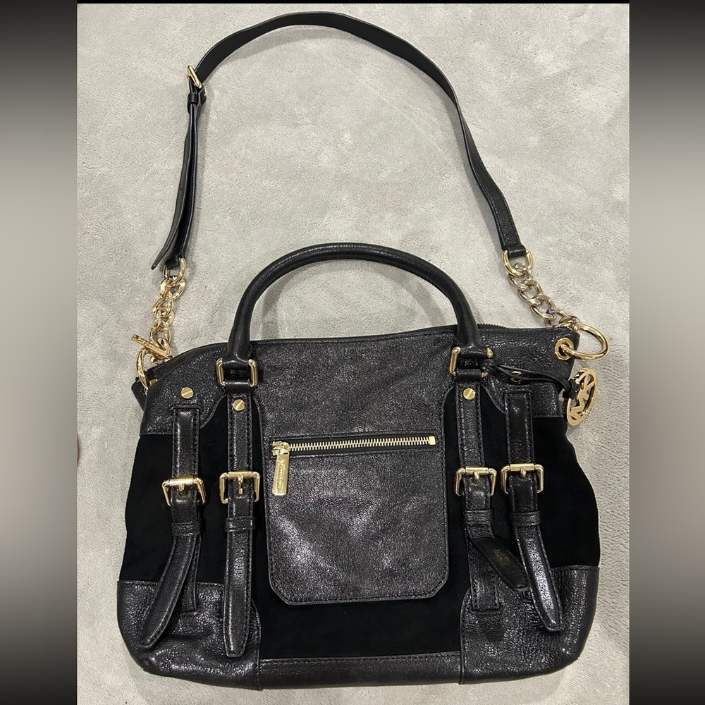 Michael Kors, Elegant Black Leather Handbag